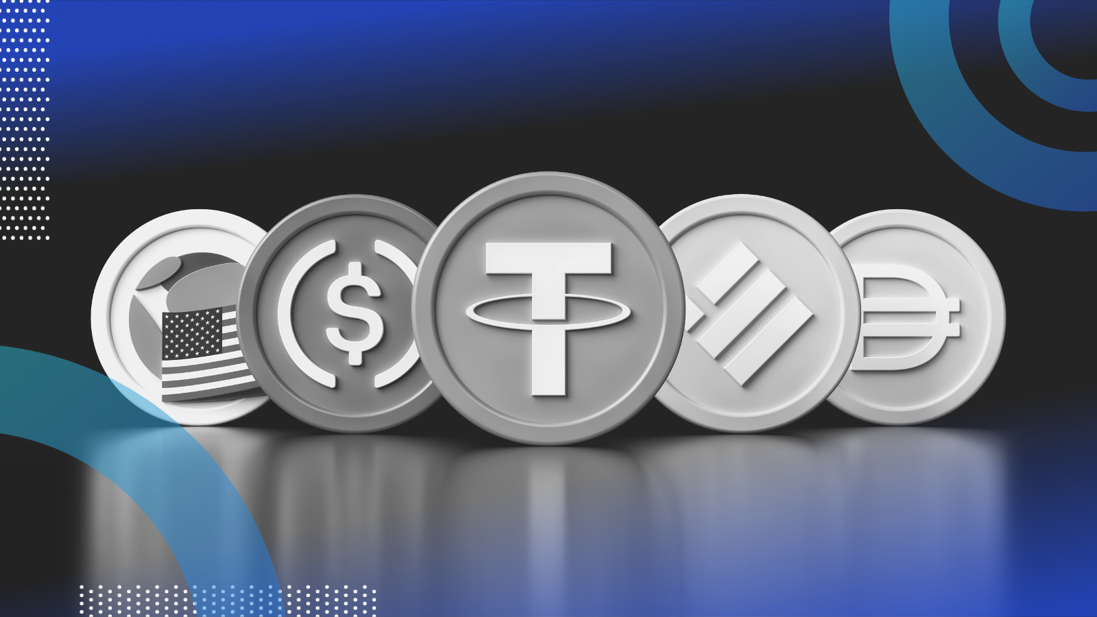 Diversified stablecoin portfolio across Ethereum, Tron, and Solana networks with USDT, USDC, DAI, and TUSD icons connected to blockchain logos, illustrating DeFi risk management strategies in 2025.