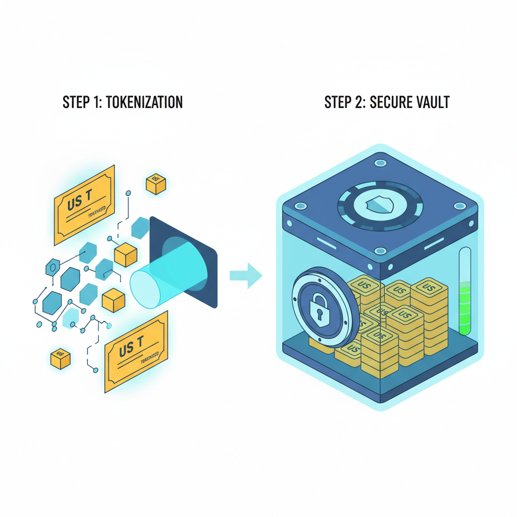 tokenized US treasuries flowing into secure digital vault