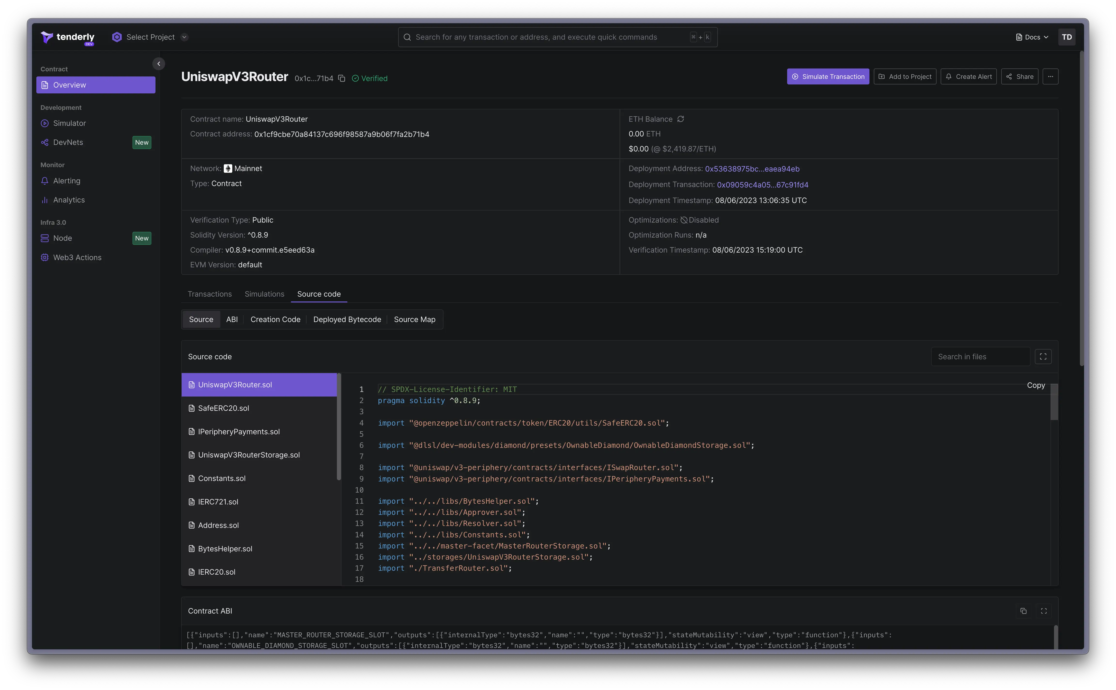 GitHub repository with smart contract upgrade changelog