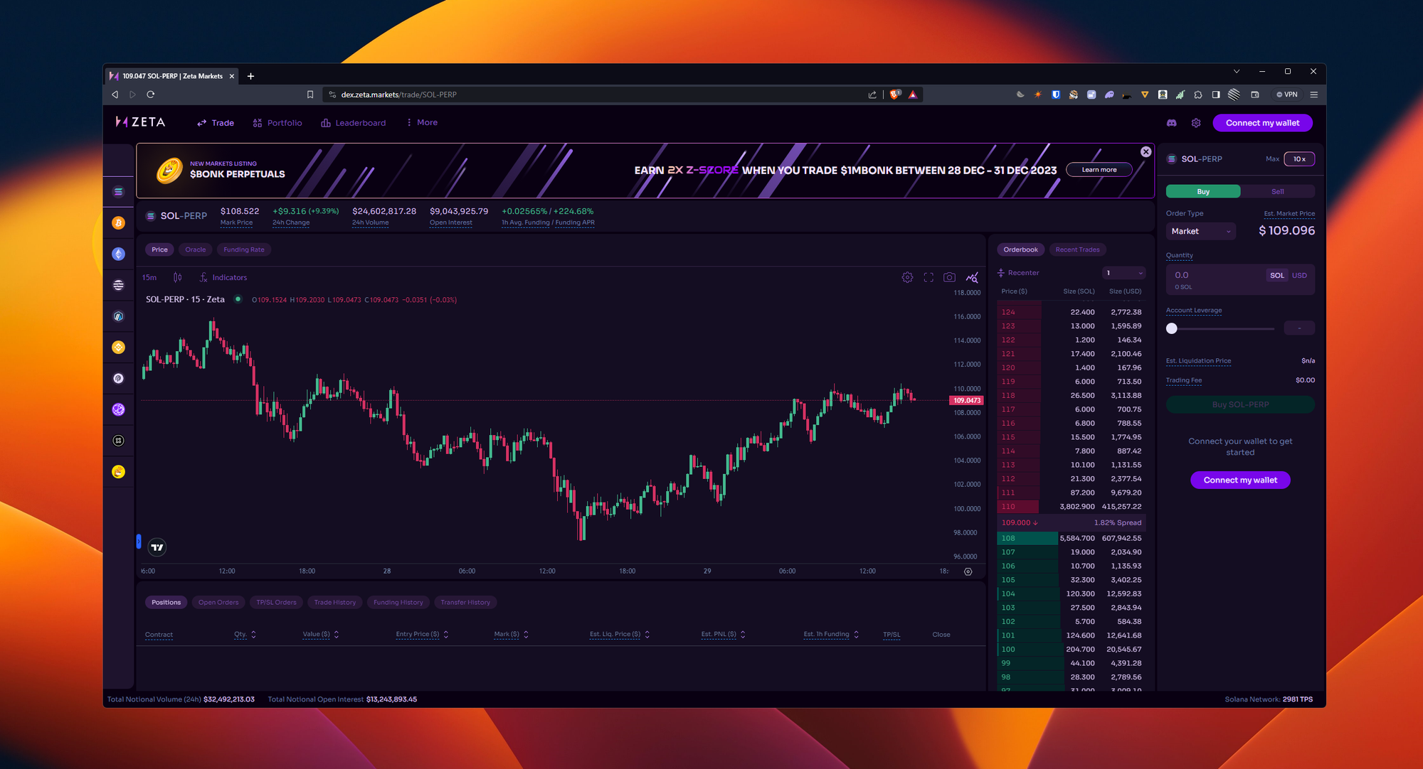 Perp DEX small trade confirmation